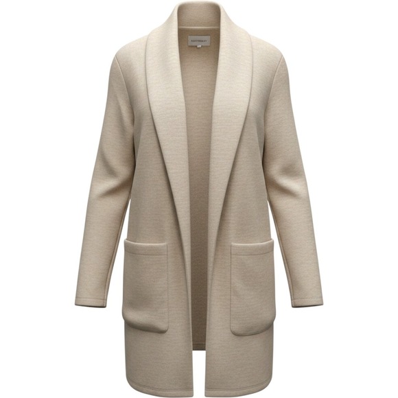 Dictionary Sweaters - Dictionary Open-Front‎ Cream Cardigan Coatigan